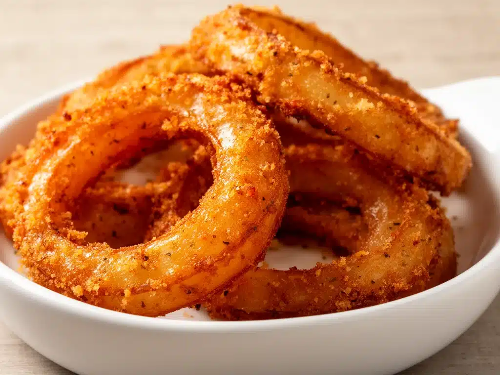 knusprige goldbraune Zwiebelringe - featured image