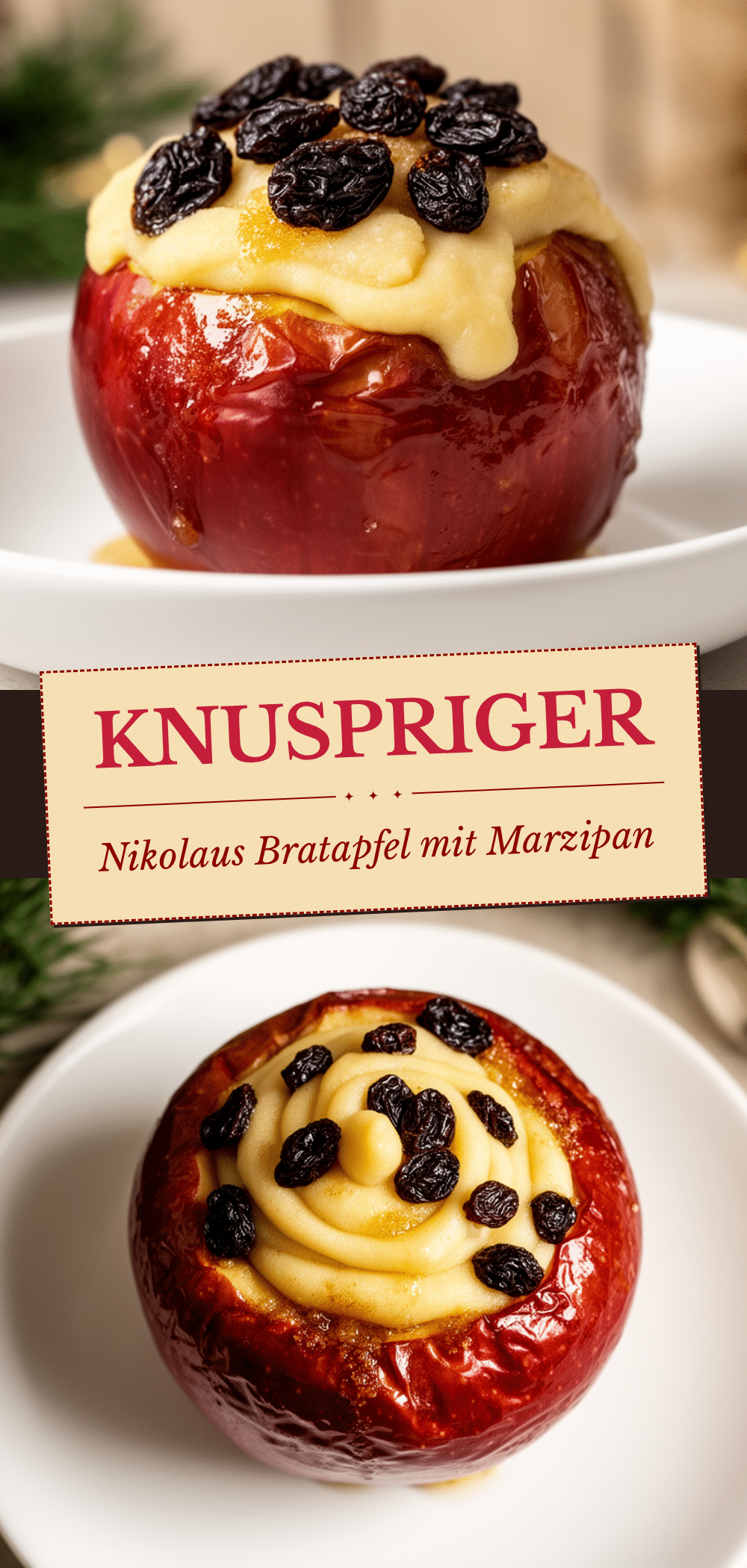 Nikolaus Bratapfel mit Marzipan: 5 Bestes Weihnachtsdessert 5 Nikolaus Bratapfel mit Marzipan recipe