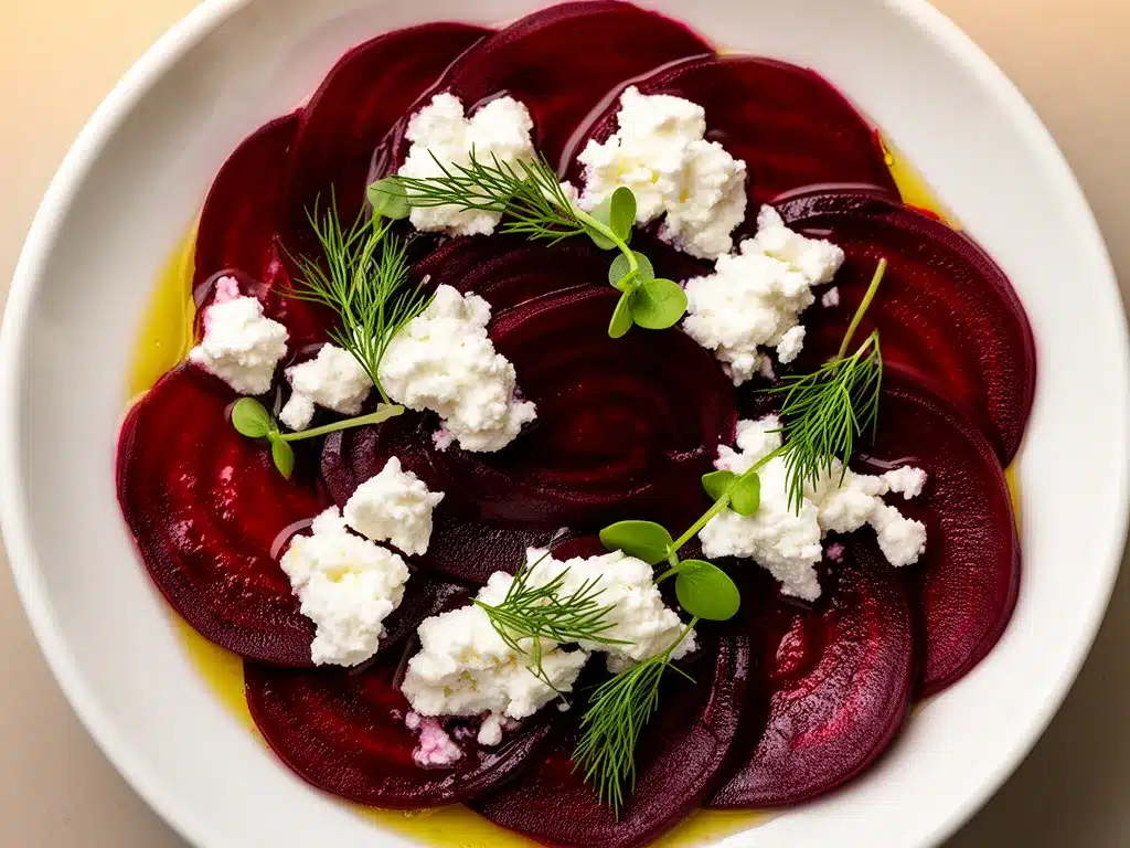 Rote-Bete-Carpaccio mit Ziegenkäse: Die beste 10-min Vorspeise 4 rote-Bete-Carpaccio mit Ziegenkäse preparation steps