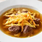 Schwäbische Flädlesuppe mit Rindfleisch - featured image