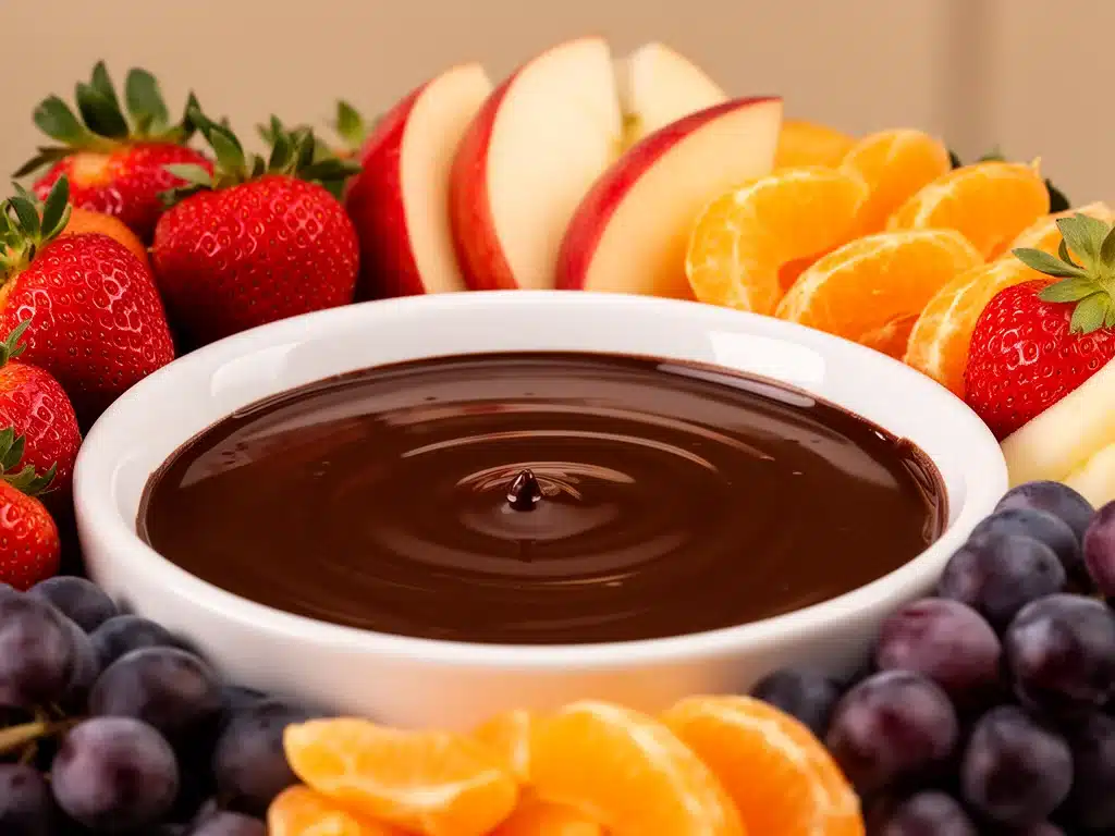 Silvester Schokoladen-Fondue mit Obst - featured image