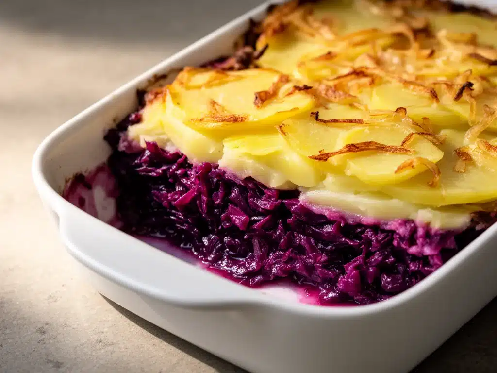 sparsamer Rotkohl-Kartoffel-Auflauf - featured image