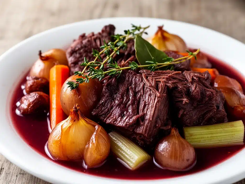 Zartes Schmorfleisch in Rotwein - featured image