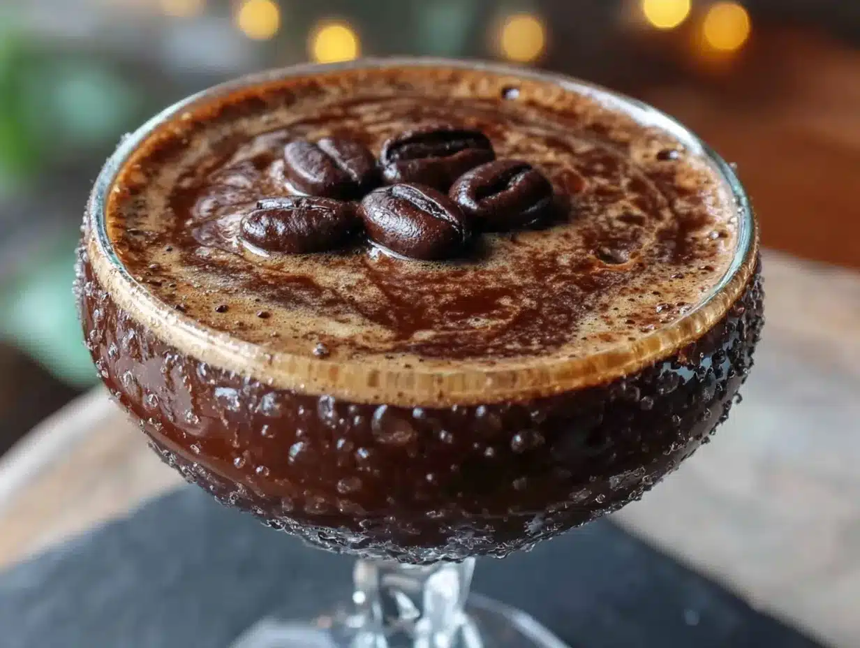 Perfekter alkoholfreier Espresso Martini: 3 Zutaten für Gäste 4 alkoholfreier Espresso Martini preparation steps