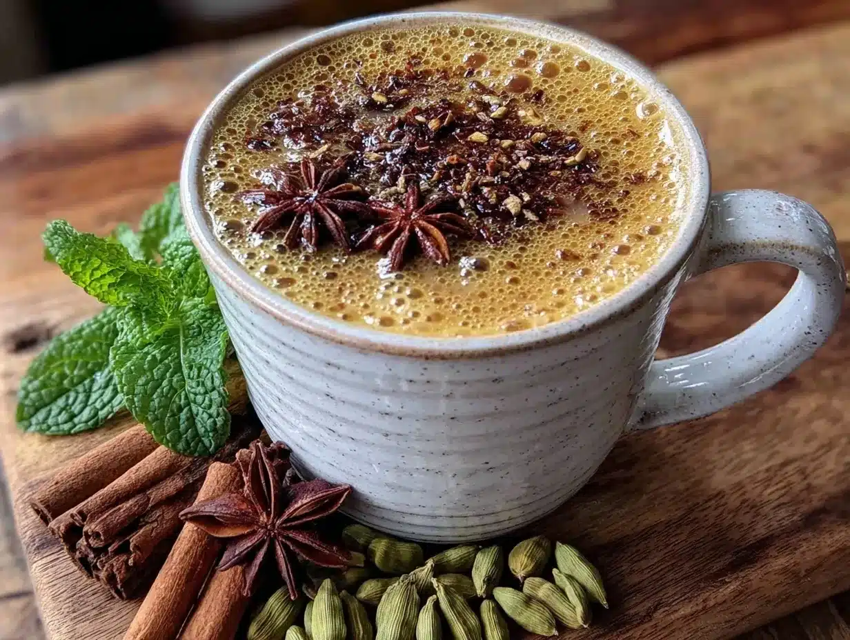 Chai Latte: Das perfekte Gewürz-Getränk für gemütliche Wochenenden 4 Chai Latte mit Gewürzen preparation steps