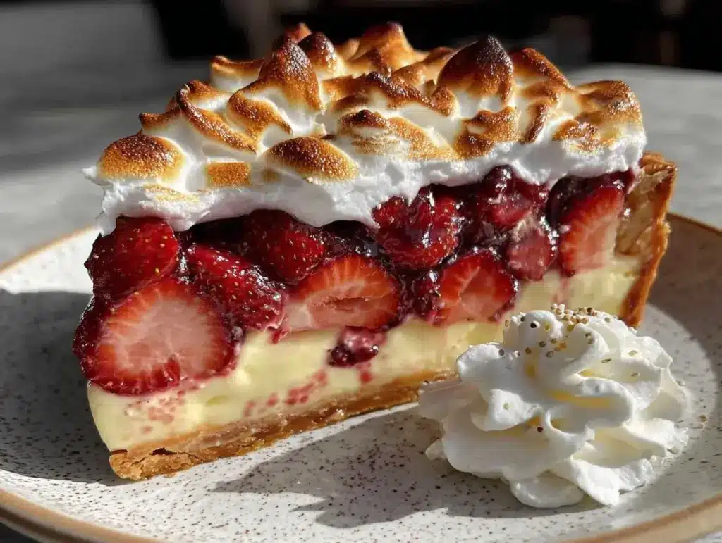 Cremige Erdbeer-Baiser Torte - featured image