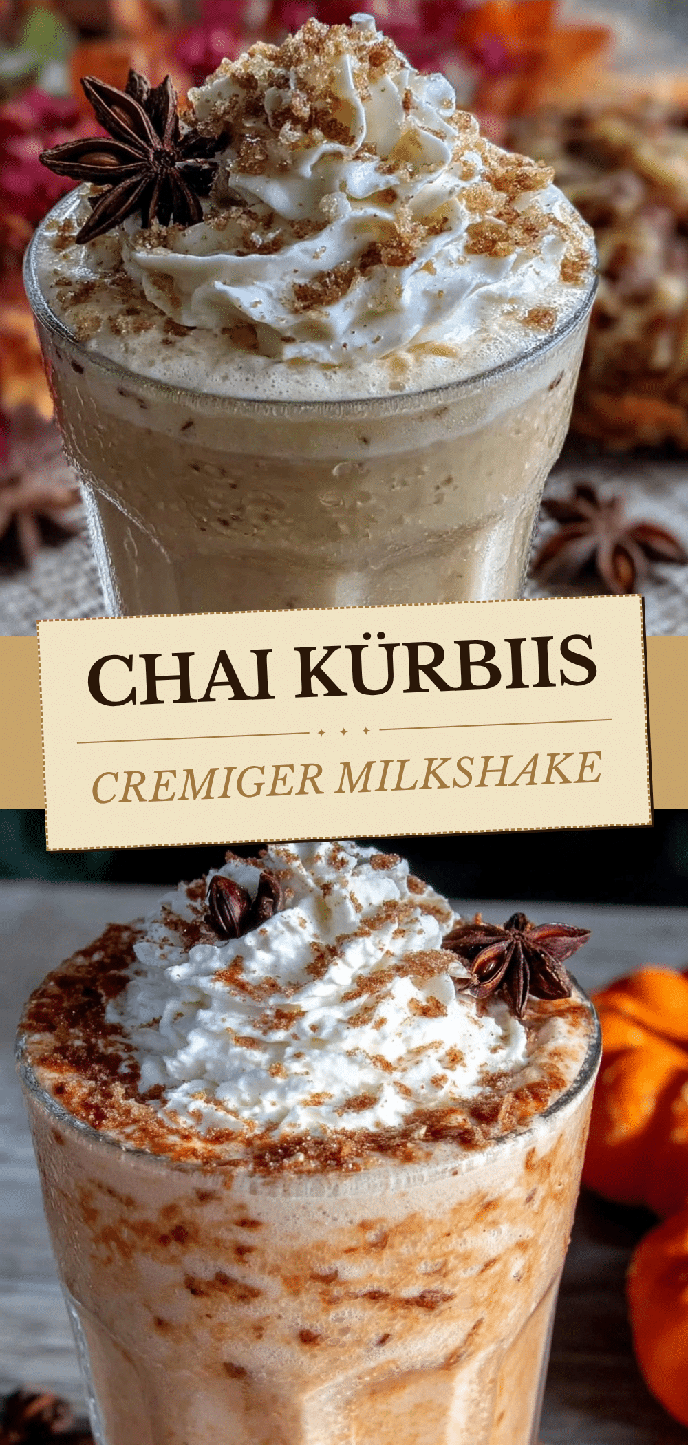 Cremiger Erntedank Chai Kürbis Milchshake: 5 Min. für Gäste 5 Cremiger Erntedank Chai Kürbis Milchshake recipe