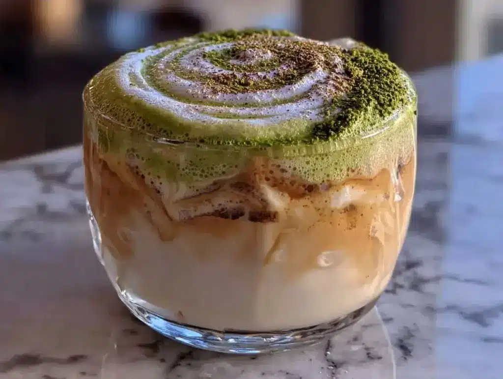 Cremiger Mandel-Milch Matcha Latte - featured image