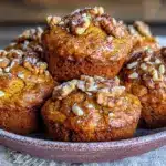 Erntedank Kürbis Muffins mit Walnüssen - featured image