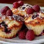 Fluffy Frischkäse-Muffins mit Himbeeren - featured image