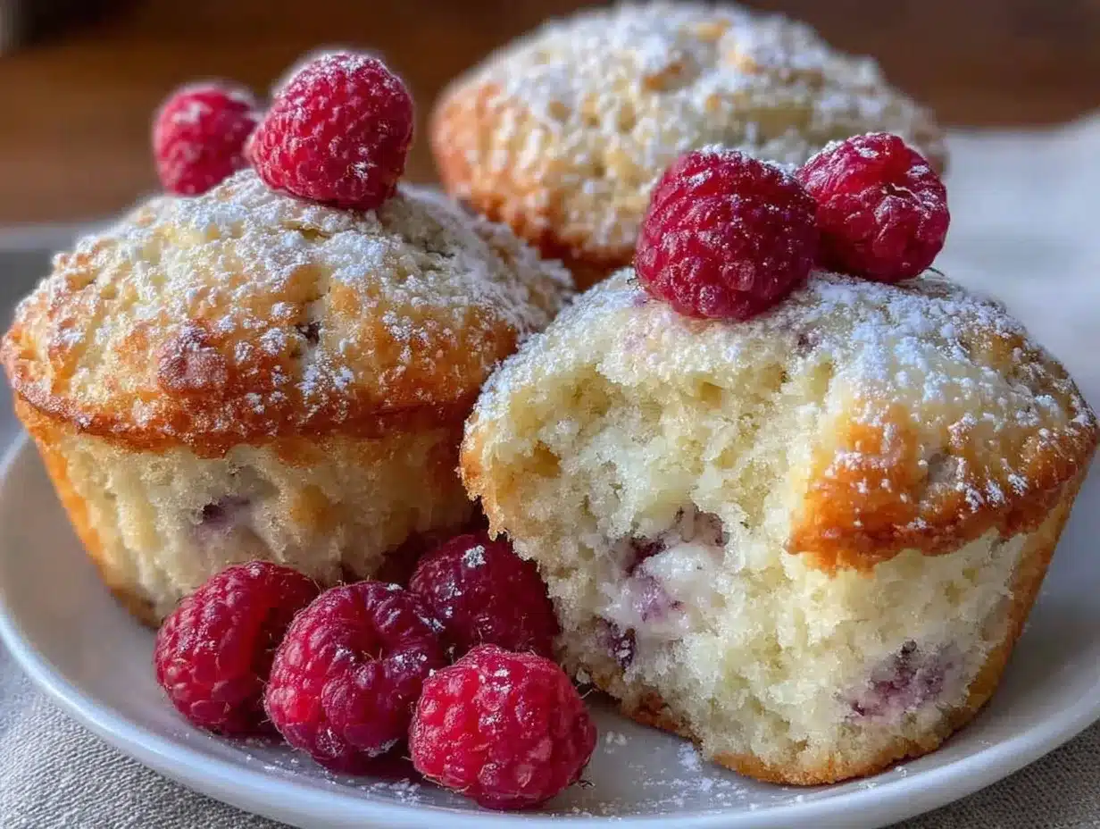 Fluffy Frischkäse-Muffins mit Himbeeren: 15 Min. Zauberei 4 Fluffy Frischkäse-Muffins mit Himbeeren preparation steps