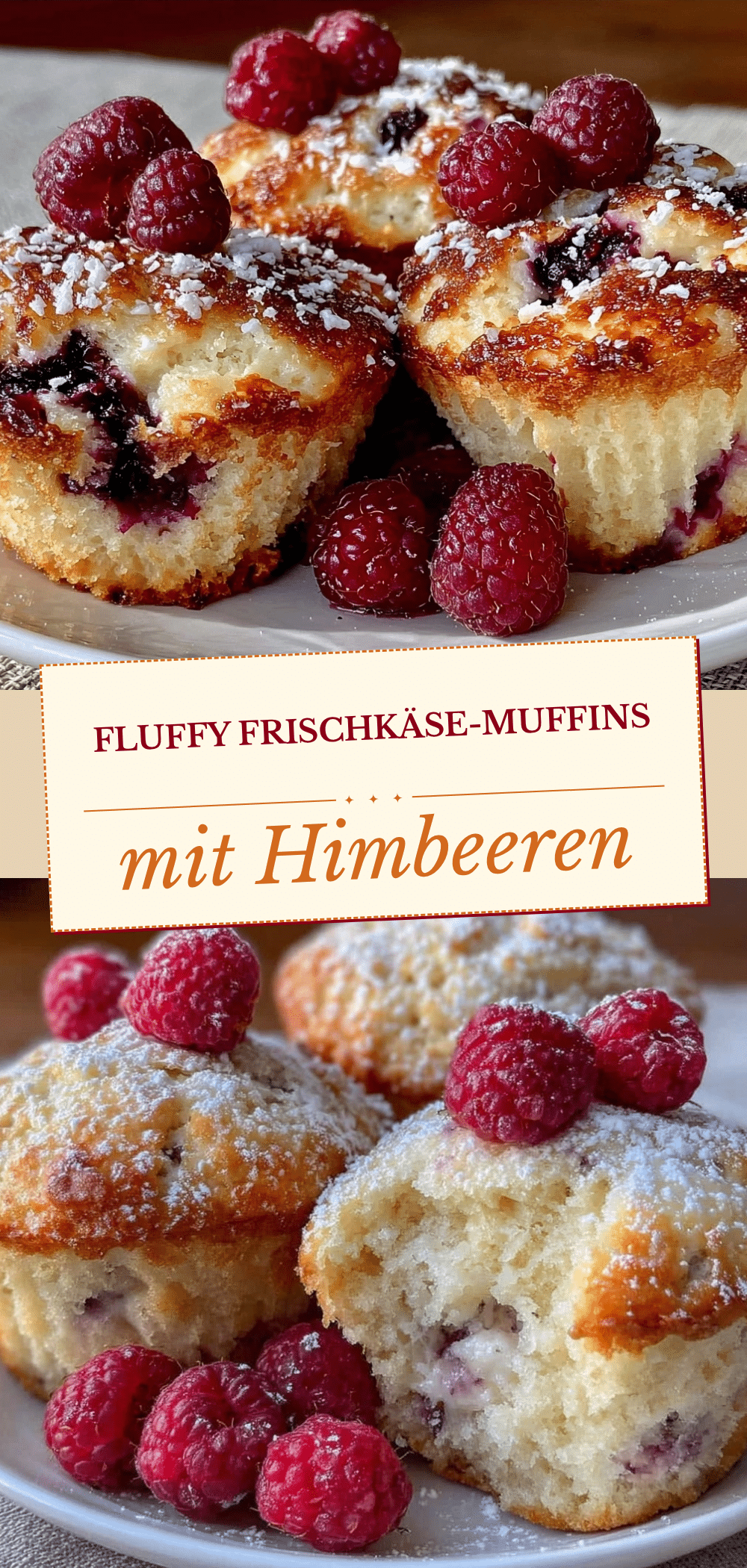 Fluffy Frischkäse-Muffins mit Himbeeren: 15 Min. Zauberei 5 Fluffy Frischkäse-Muffins mit Himbeeren recipe
