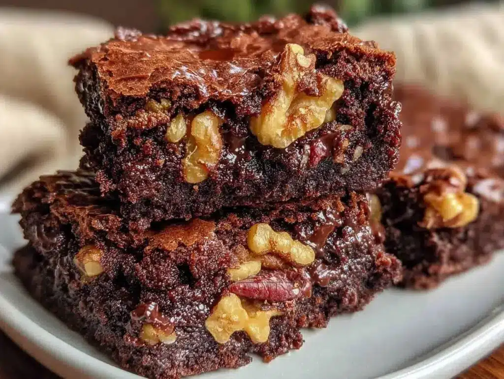 glutenfreie Fudgy Brownies mit Walnüssen - featured image