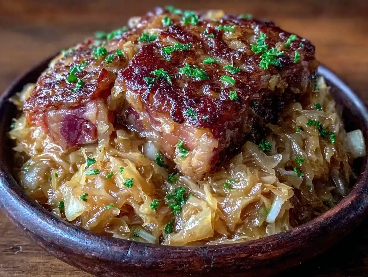 Knuspriges Sauerkraut mit Speck: Perfekt für Oktoberfest 4 knuspriges Sauerkraut mit Speck preparation steps