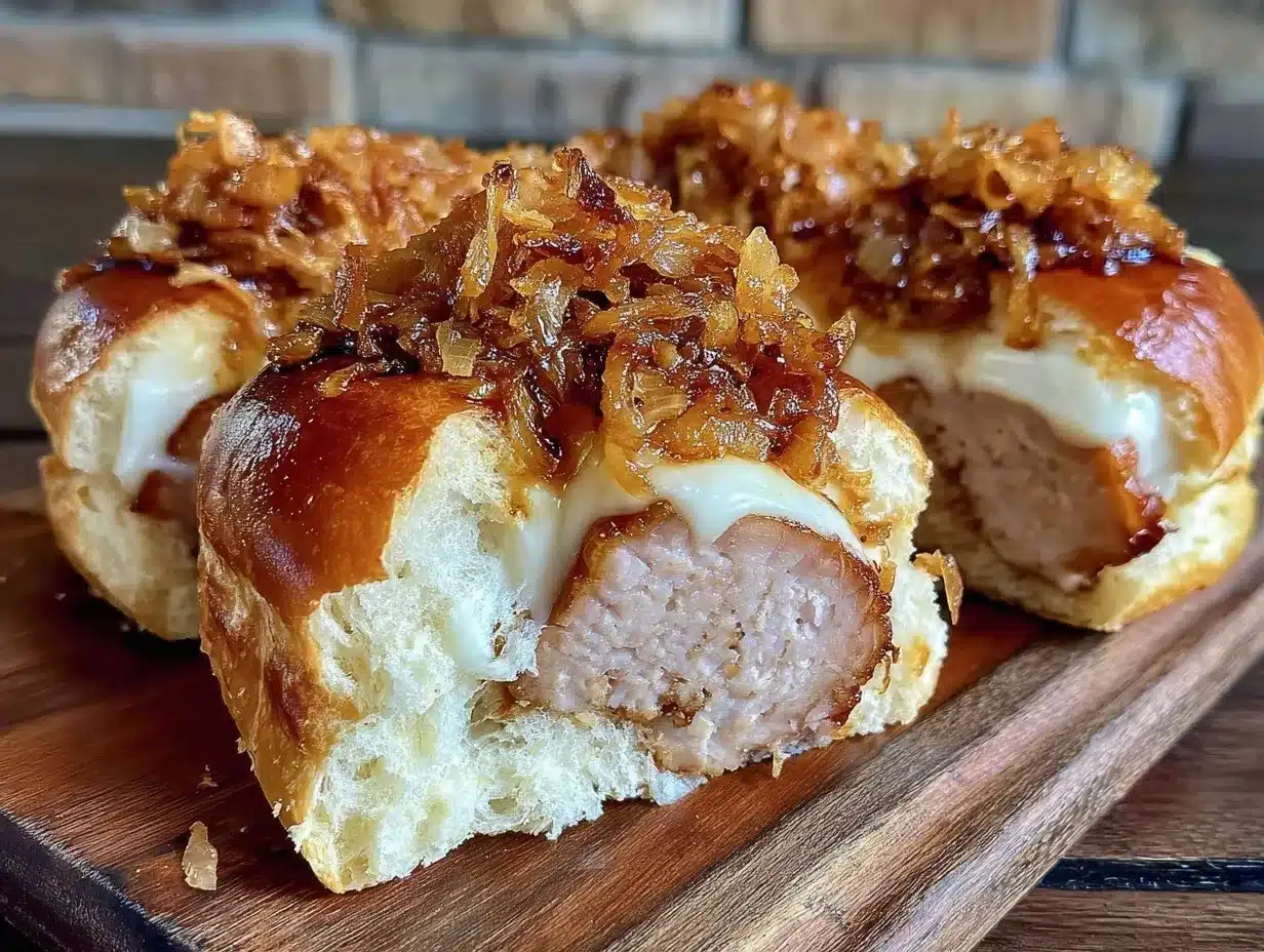 Oktoberfest Leberkäse-Semmel: 3 Schritte zum perfekten Genuss 4 Leberkäse-Semmel mit Röstzwiebeln preparation steps