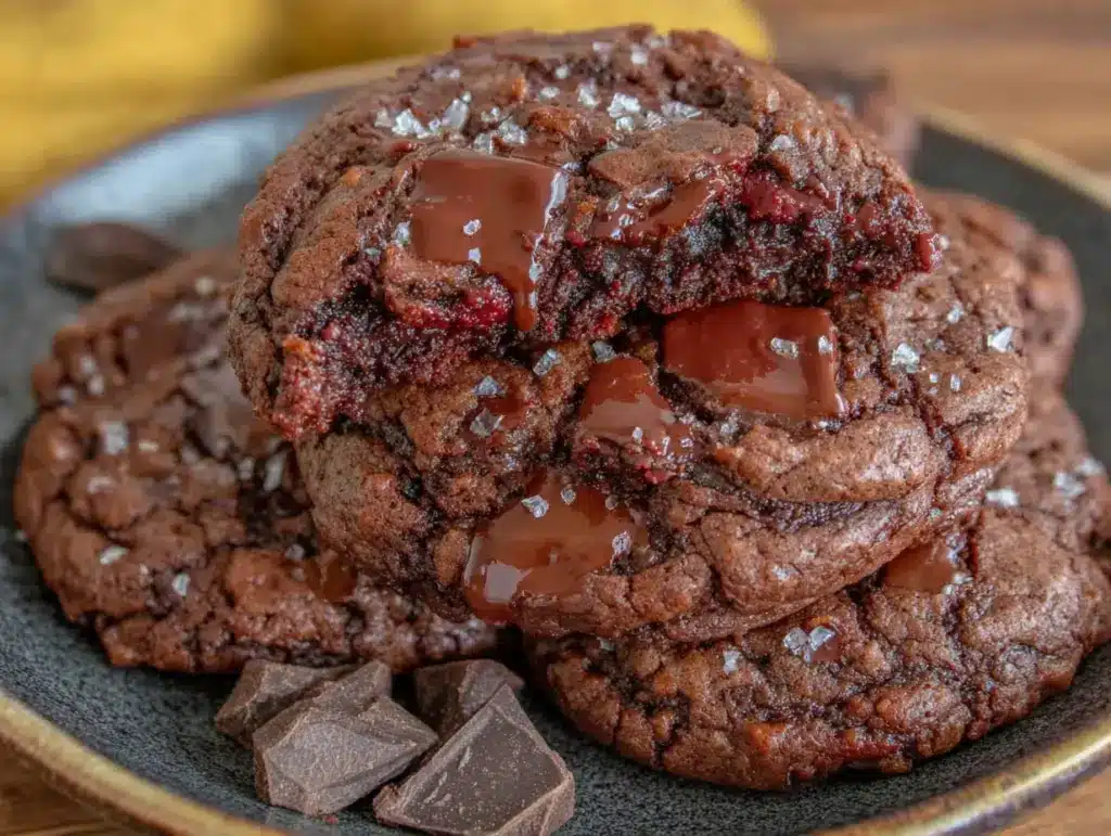 fudgy laktosefreie Schoko-Cookies - featured image