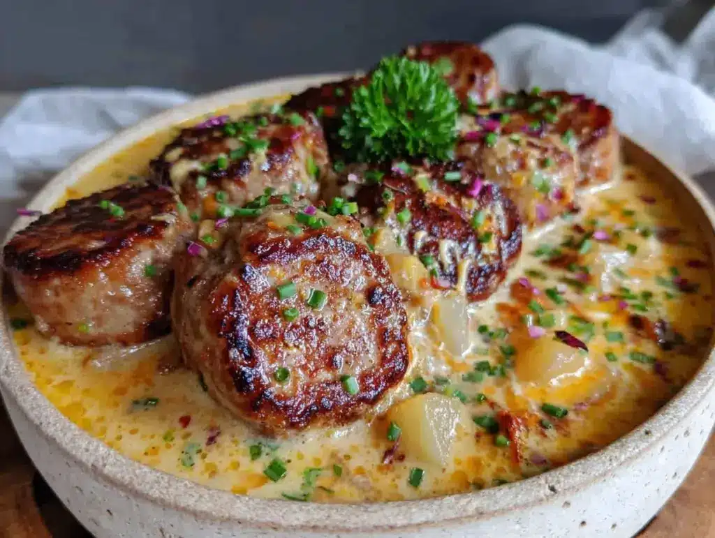 günstige Kartoffelsuppe mit Würstchen - featured image