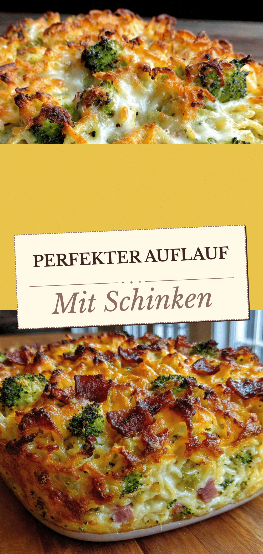 Günstiger Nudelauflauf mit Brokkoli & Schinken: 1 Portion für wenig Geld 5 günstiger Nudelauflauf mit Brokkoli und Schinken recipe