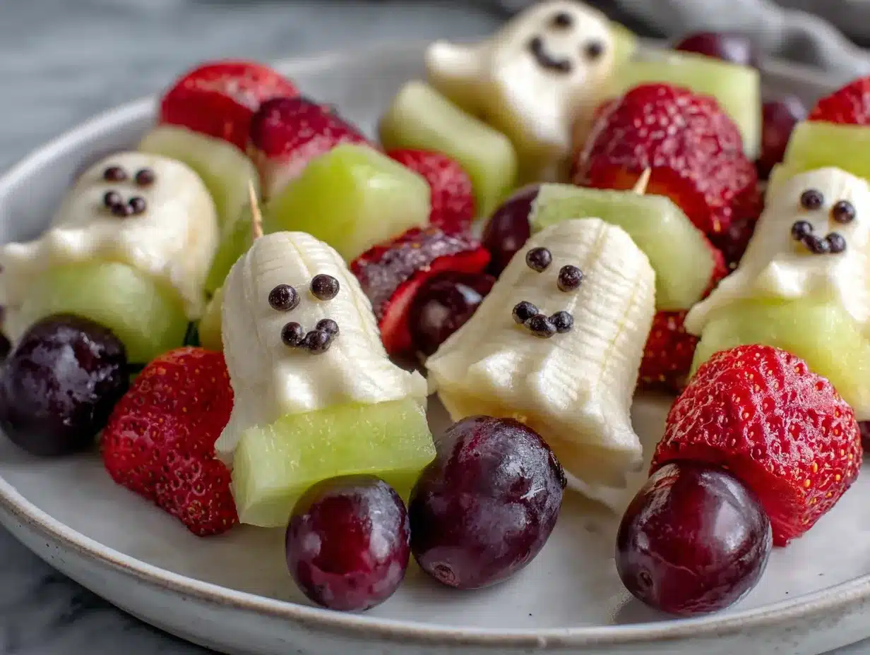 Halloween Obst-Spieße: 4x pro Woche portioniert 4 Halloween Obst-Spieße preparation steps