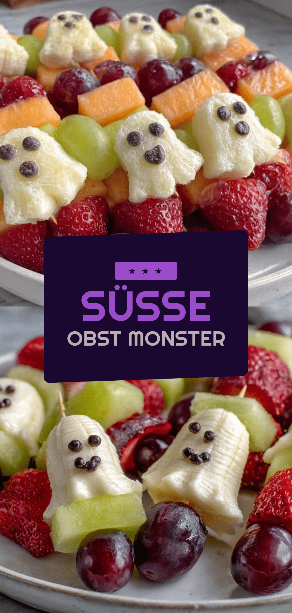 Halloween Obst-Spieße: 4x pro Woche portioniert 5 Halloween Obst-Spieße recipe