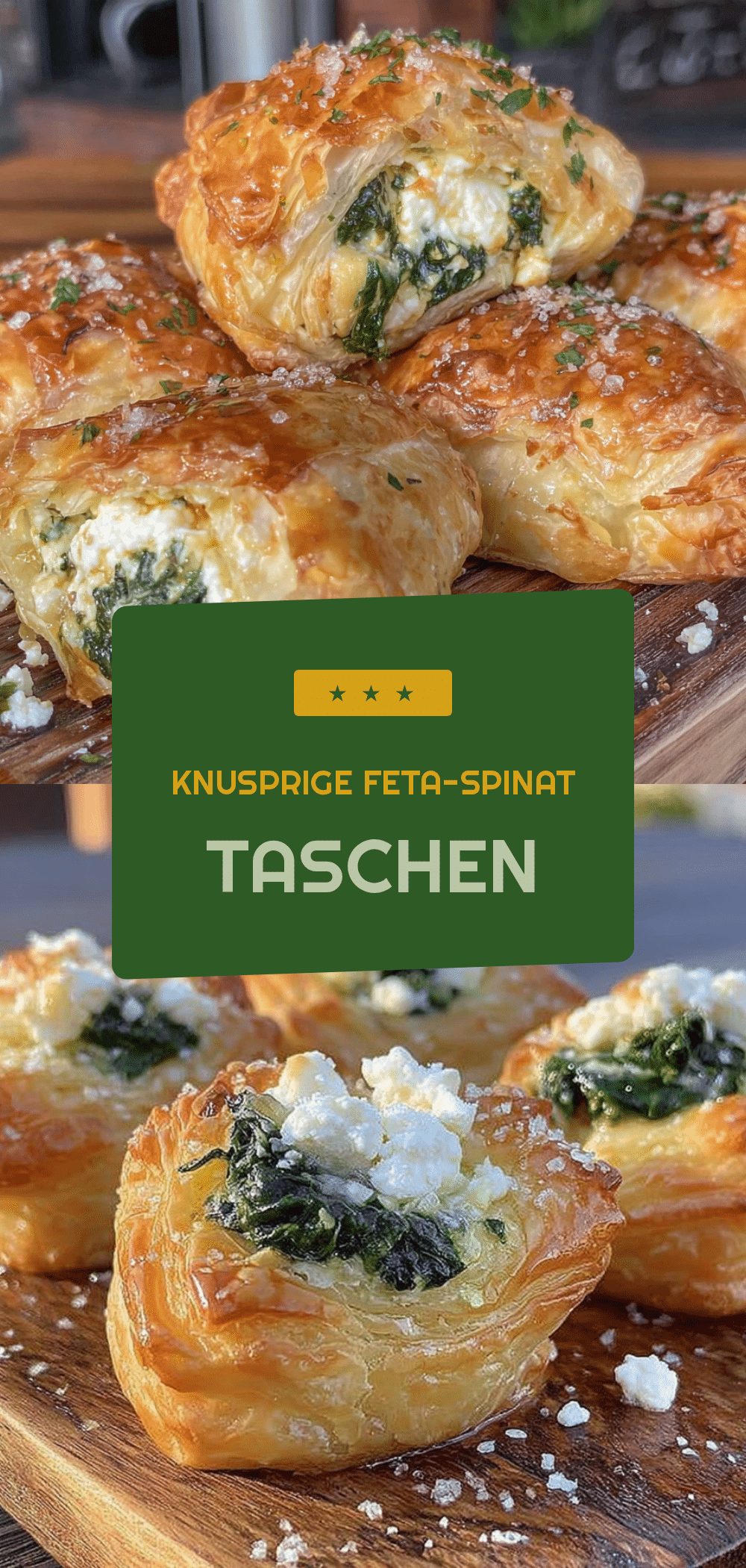 Knusprige Feta-Spinat Taschen: 5 einfache Gäste-Snacks 5 Knusprige Feta-Spinat Taschen recipe