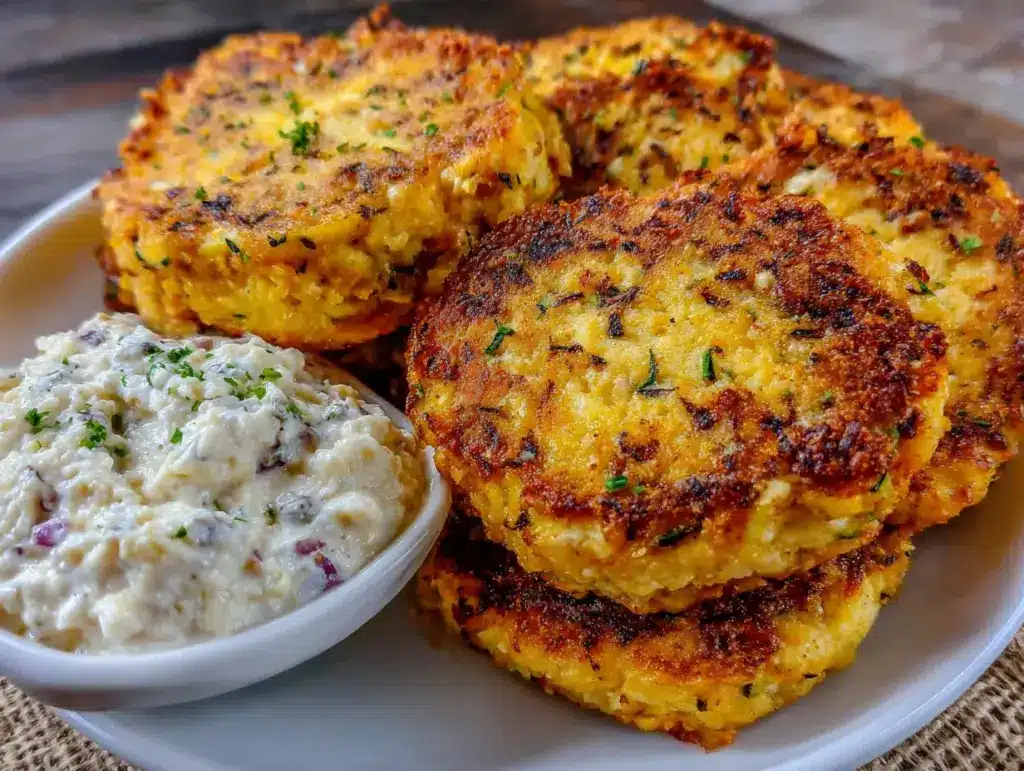 Knusprige Low-Carb Zucchini-Puffer auf dem Grill - featured image