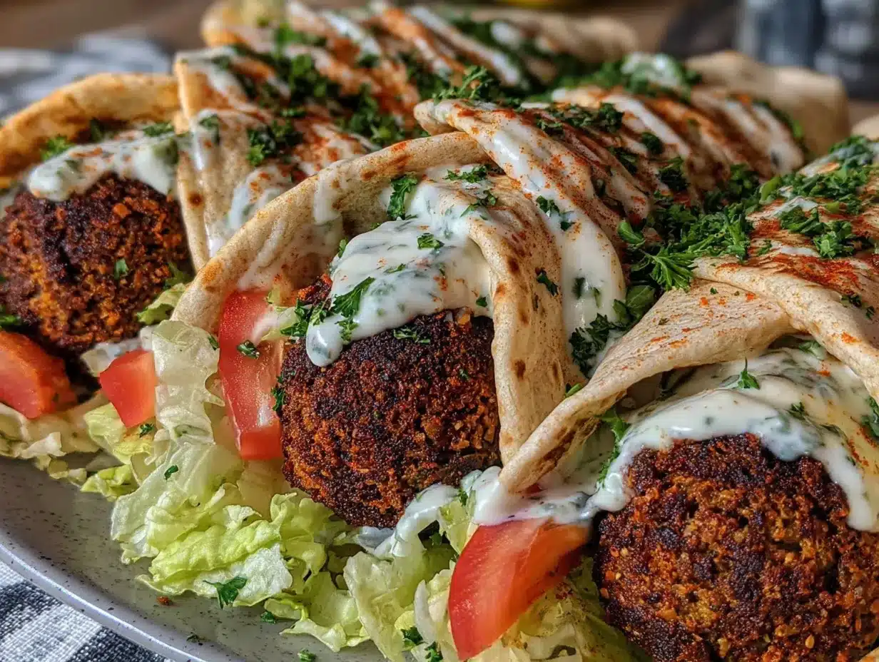 Vegetarische Wraps mit Falafel: Perfekt, wenn du dich selbst pflegen musst 4 vegetarische Wraps mit Falafel preparation steps
